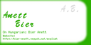anett bier business card